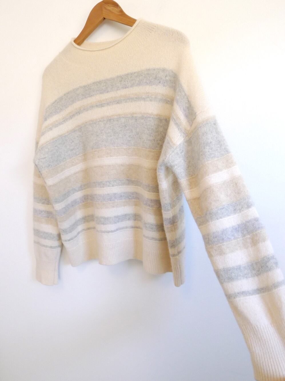THE WHITE COMPANY LONDON Responsible Wool Funnel Neck Stripe Sweater L $185